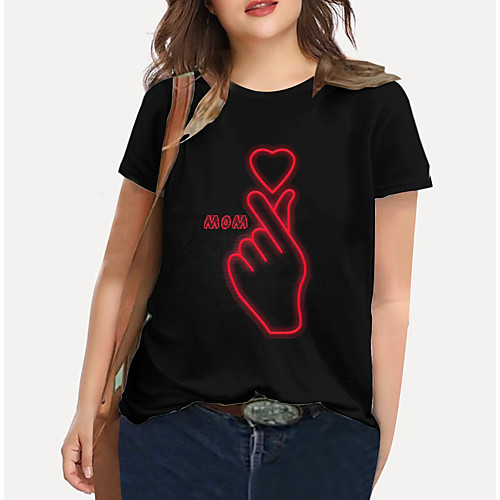 Women's Plus Size Tops T shirt Graphic Heart Letter Print Short Sleeve Crewneck Basic Black Big Size XL XXL 3XL 4XL 5XL / Holiday / Going out
Women's Plus Size Tops T shirt Graphic Heart Letter Print Short Sleeve Crewneck Basic Black Big Size XL XXL 3XL 4XL 5XL / Holiday / Going out