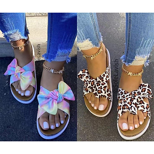 Women's Sandals Outdoor Slippers Flat Heel Round Toe Polyester Leopard Leopard Rainbow
Women's Sandals Outdoor Slippers Flat Heel Round Toe Polyester Leopard Leopard Rainbow