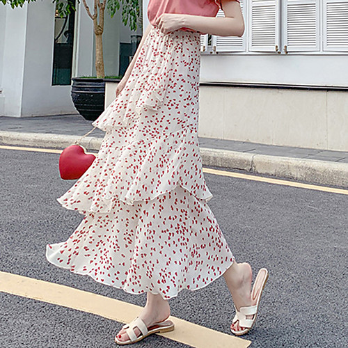 Women's Vacation Beach Casual Streetwear Skirts Graphic Layered Ruffle Print White Black Beige
Women's Vacation Beach Casual Streetwear Skirts Graphic Layered Ruffle Print White Black Beige