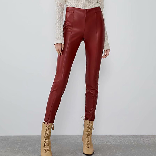 Women's Basic Streetwear Comfort Casual Daily Skinny Pants Plain Ankle-Length Novelty Zipper Red
Women's Basic Streetwear Comfort Casual Daily Skinny Pants Plain Ankle-Length Novelty Zipper Red