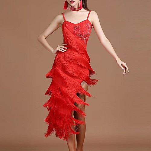 Latin Dance Dress Crystal / Rhinestone Tassel Women's Training Performance Sleeveless Milk Fiber
Latin Dance Dress Crystal / Rhinestone Tassel Women's Training Performance Sleeveless Milk Fiber