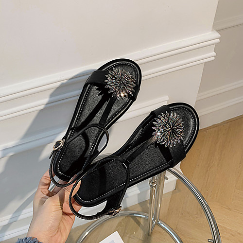 Women's Sandals Flat Heel Open Toe Cowhide Microfiber Buckle Solid Colored Black Beige
Women's Sandals Flat Heel Open Toe Cowhide Microfiber Buckle Solid Colored Black Beige