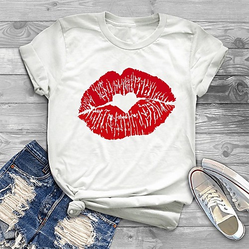 Women's Plus Size Tops T shirt Graphic Mouth Print Short Sleeve Crewneck Basic Blue White Big Size XL XXL 3XL 4XL 5XL
Women's Plus Size Tops T shirt Graphic Mouth Print Short Sleeve Crewneck Basic Blue White Big Size XL XXL 3XL 4XL 5XL