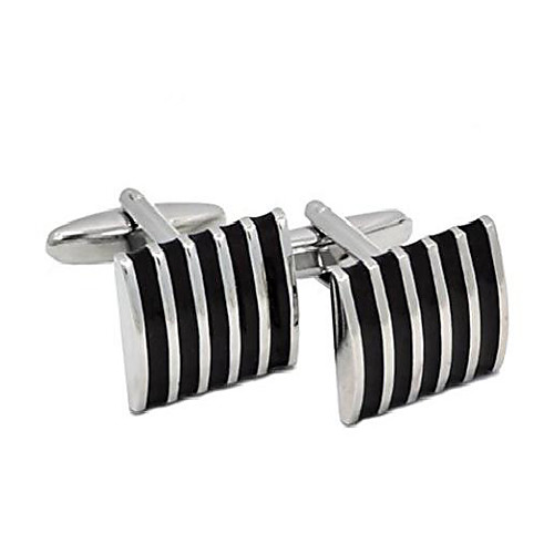 men's rhodium plated cufflinks enamel striped cufflinks business shirt cuff buttons with gift box (black)
men's rhodium plated cufflinks enamel striped cufflinks business shirt cuff buttons with gift box (black)