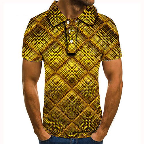 Men's Golf Shirt 3D Print Geometric Graphic Prints Button-Down Short Sleeve Street Tops Casual Fashion Cool Gold / Sports
Men's Golf Shirt 3D Print Geometric Graphic Prints Button-Down Short Sleeve Street Tops Casual Fashion Cool Gold / Sports