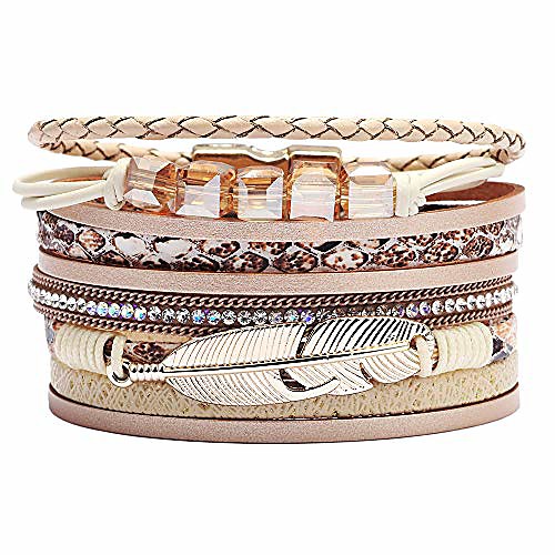 wrap multilayer bracelets for women - leather wristband strand - boho bangle gift ideas for teen girls (leopard bracelet)
wrap multilayer bracelets for women - leather wristband strand - boho bangle gift ideas for teen girls (leopard bracelet)