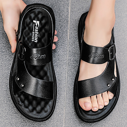 Men's Sandals Casual Beach Daily Water Shoes Upstream Shoes Nappa Leather Breathable Non-slipping Wear Proof Black Dark Blue Summer
Men's Sandals Casual Beach Daily Water Shoes Upstream Shoes Nappa Leather Breathable Non-slipping Wear Proof Black Dark Blue Summer