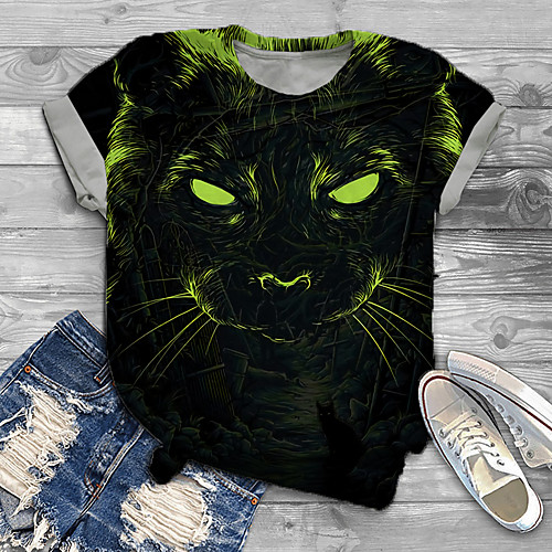 Women's Plus Size Tops T shirt Cat Graphic Animal Print Short Sleeve Crewneck Basic Black Big Size XL XXL 3XL 4XL 5XL / Holiday
Women's Plus Size Tops T shirt Cat Graphic Animal Print Short Sleeve Crewneck Basic Black Big Size XL XXL 3XL 4XL 5XL / Holiday