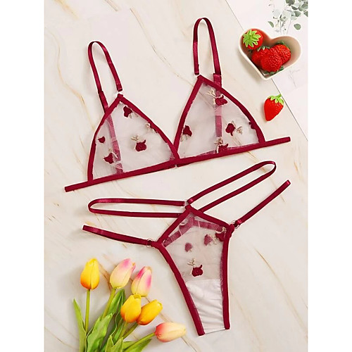 Women's Layered Lace Hole Sexy Matching Bralettes Suits Nightwear Solid Colored Embroidered Bra Red XS S M
Women's Layered Lace Hole Sexy Matching Bralettes Suits Nightwear Solid Colored Embroidered Bra Red XS S M