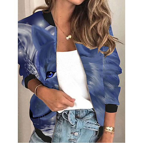 Women's Jacket Sports Spring & Fall Regular Coat Regular Fit Streetwear Jacket Long Sleeve Print Patchwork Blue / Going out
Women's Jacket Sports Spring & Fall Regular Coat Regular Fit Streetwear Jacket Long Sleeve Print Patchwork Blue / Going out