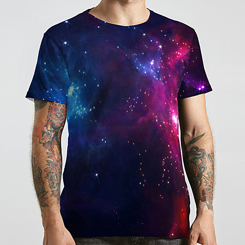 Men's Unisex Tee T shirt 3D Print Galaxy Graphic Prints Plus Size Print Short Sleeve Casual Tops Basic Designer Big and Tall Blue
Men's Unisex Tee T shirt 3D Print Galaxy Graphic Prints Plus Size Print Short Sleeve Casual Tops Basic Designer Big and Tall Blue