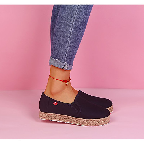 Women's Flats Espadrilles Slip-on Sneakers Flat Heel Round Toe PU Color Block Black Beige 
Women's Flats Espadrilles Slip-on Sneakers Flat Heel Round Toe PU Color Block Black Beige