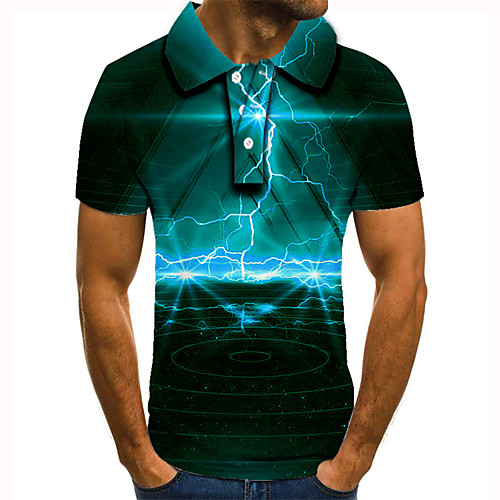 Men's Golf Shirt Tennis Shirt 3D Print Lightning Graphic Prints Button-Down Short Sleeve Street Tops Casual Fashion Cool Blue / Sports
Men's Golf Shirt Tennis Shirt 3D Print Lightning Graphic Prints Button-Down Short Sleeve Street Tops Casual Fashion Cool Blue / Sports