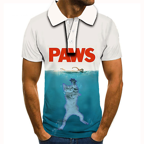 Men's Golf Shirt Tennis Shirt 3D Print Cat Graphic Prints Animal Button-Down Short Sleeve Street Tops Casual Fashion Cool Blue / Sports
Men's Golf Shirt Tennis Shirt 3D Print Cat Graphic Prints Animal Button-Down Short Sleeve Street Tops Casual Fashion Cool Blue / Sports