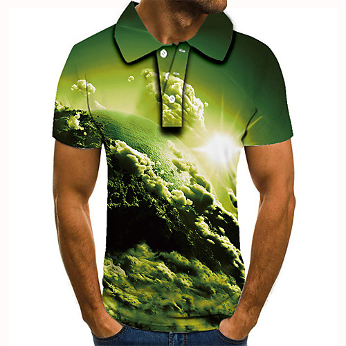 Men's Golf Shirt Tennis Shirt 3D Print Graphic Prints Clouds Button-Down Short Sleeve Street Tops Casual Fashion Cool Green / Sports
Men's Golf Shirt Tennis Shirt 3D Print Graphic Prints Clouds Button-Down Short Sleeve Street Tops Casual Fashion Cool Green / Sports