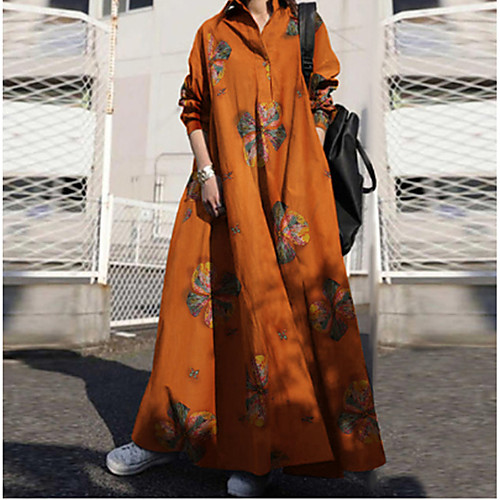 Women's Swing Dress Maxi long Dress Long Sleeve Floral / Botanical Fall Spring Casual 2021 S M L XL XXL XXXL 4XL 5XL / Cotton / Cotton
Women's Swing Dress Maxi long Dress Long Sleeve Floral / Botanical Fall Spring Casual 2021 S M L XL XXL XXXL 4XL 5XL / Cotton / Cotton