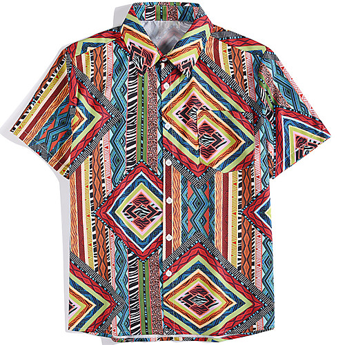 Men's Shirt Other Prints Lattice Geometric Geometry Button-Down collared shirts Short Sleeve Casual Tops Casual Hawaiian Red-Navy
Men's Shirt Other Prints Lattice Geometric Geometry Button-Down collared shirts Short Sleeve Casual Tops Casual Hawaiian Red-Navy
