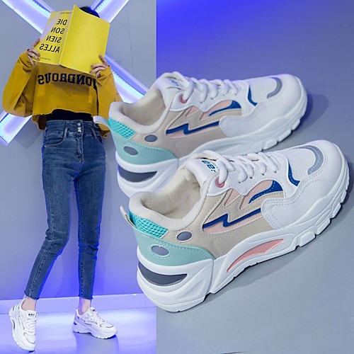 Women's Trainers Athletic Shoes Dad Shoes Wedge Heel Round Toe PU Lace-up Camouflage White Blue Pink
Women's Trainers Athletic Shoes Dad Shoes Wedge Heel Round Toe PU Lace-up Camouflage White Blue Pink