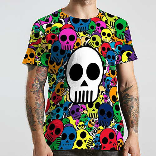 Men's Unisex Tee T shirt Shirt 3D Print Graphic Prints Skull Plus Size Print Short Sleeve Casual Tops Fashion Designer Big and Tall Round Neck Rainbow / Sports / Summer
Men's Unisex Tee T shirt Shirt 3D Print Graphic Prints Skull Plus Size Print Short Sleeve Casual Tops Fashion Designer Big and Tall Round Neck Rainbow / Sports / Summer