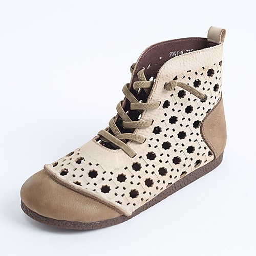 Women's Boots Summer Boots Flat Heel Closed Toe Booties Ankle Boots Leather Lace-up Solid Colored Beige Coffee / Booties / Ankle Boots / Booties / Ankle Boots
Women's Boots Summer Boots Flat Heel Closed Toe Booties Ankle Boots Leather Lace-up Solid Colored Beige Coffee / Booties / Ankle Boots / Booties / Ankle Boots