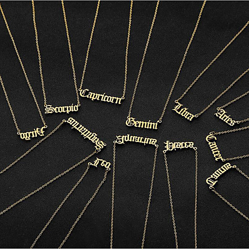 stainless steel vintage necklace twelve constellations ancient english letters clavicle necklace
stainless steel vintage necklace twelve constellations ancient english letters clavicle necklace