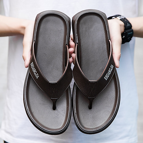 Men's Slippers & Flip-Flops Casual Beach Beach Home Rubber PU Breathable Non-slipping White Black Brown Summer
Men's Slippers & Flip-Flops Casual Beach Beach Home Rubber PU Breathable Non-slipping White Black Brown Summer