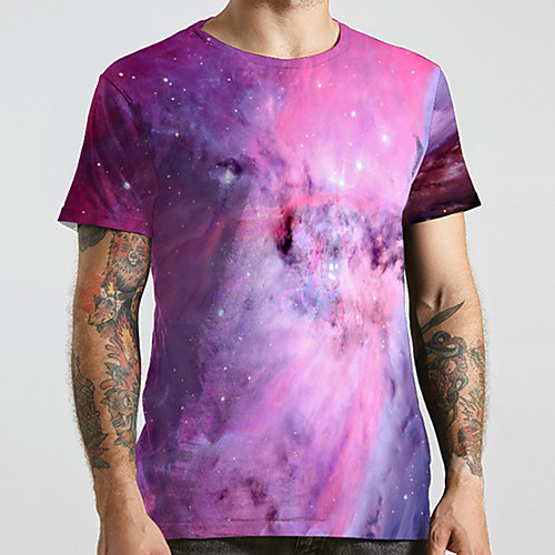 Men's Unisex Tee T shirt 3D Print Galaxy Graphic Prints Plus Size Print Short Sleeve Casual Tops Basic Designer Big and Tall Purple
Men's Unisex Tee T shirt 3D Print Galaxy Graphic Prints Plus Size Print Short Sleeve Casual Tops Basic Designer Big and Tall Purple