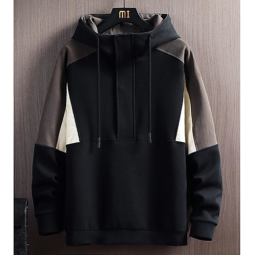 Men's Pullover Hoodie Sweatshirt Color Block Hooded Casual Hoodies Sweatshirts Long Sleeve Loose Gray Black
Men's Pullover Hoodie Sweatshirt Color Block Hooded Casual Hoodies Sweatshirts Long Sleeve Loose Gray Black