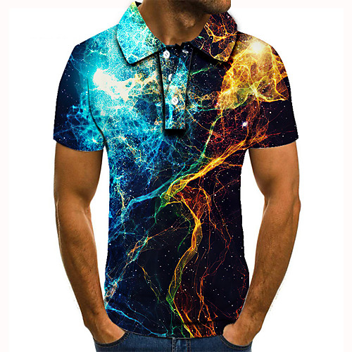 Men's Golf Shirt Tennis Shirt 3D Print Lightning Graphic Prints Button-Down Short Sleeve Street Tops Casual Fashion Cool Blue / Sports
Men's Golf Shirt Tennis Shirt 3D Print Lightning Graphic Prints Button-Down Short Sleeve Street Tops Casual Fashion Cool Blue / Sports