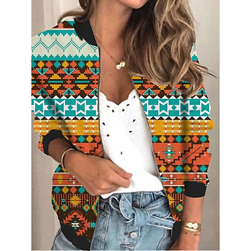 Women's Jacket Daily Fall Spring Regular Coat V Neck Regular Fit Sporty Casual Jacket Long Sleeve Print Print Green / Holiday
Women's Jacket Daily Fall Spring Regular Coat V Neck Regular Fit Sporty Casual Jacket Long Sleeve Print Print Green / Holiday