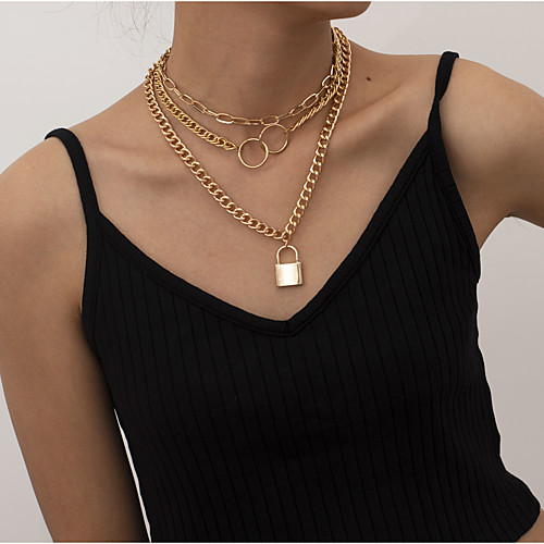 Women's Necklace Layered Necklace Stacking Stackable European Trendy Hip Hop Alloy Silver Gold 35 cm Necklace Jewelry 1pc For Street Gift Masquerade Prom
Women's Necklace Layered Necklace Stacking Stackable European Trendy Hip Hop Alloy Silver Gold 35 cm Necklace Jewelry 1pc For Street Gift Masquerade Prom