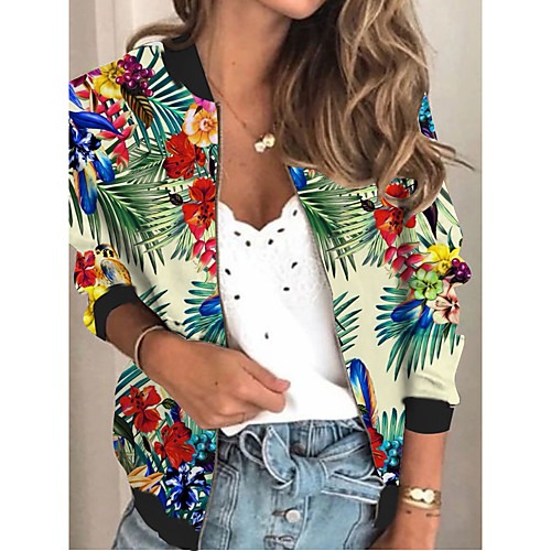 Women's Jacket Daily Fall Spring Regular Coat V Neck Regular Fit Sporty Casual Jacket Long Sleeve Floral Print Yellow / Holiday
Women's Jacket Daily Fall Spring Regular Coat V Neck Regular Fit Sporty Casual Jacket Long Sleeve Floral Print Yellow / Holiday