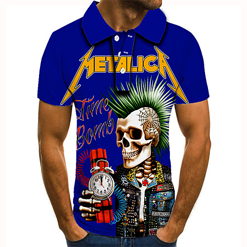 Men's Golf Shirt 3D Print Graphic Prints Skull Letter Button-Down Short Sleeve Street Tops Casual Fashion Cool Blue / Sports
Men's Golf Shirt 3D Print Graphic Prints Skull Letter Button-Down Short Sleeve Street Tops Casual Fashion Cool Blue / Sports