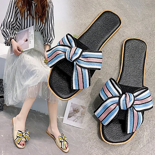 Women's Slippers & Flip-Flops Flat Heel Open Toe PU Bowknot Color Block Black Green Beige
Women's Slippers & Flip-Flops Flat Heel Open Toe PU Bowknot Color Block Black Green Beige
