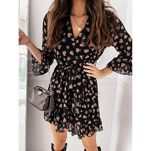 Women's Chiffon Dress Short Mini Dress White Beige 3/4 Length Sleeve Print Lace up Print Spring Summer V Neck Casual Flare Cuff Sleeve Loose 2021 S M L XL XXL
Women's Chiffon Dress Short Mini Dress White Beige 3/4 Length Sleeve Print Lace up Print Spring Summer V Neck Casual Flare Cuff Sleeve Loose 2021 S M L XL XXL