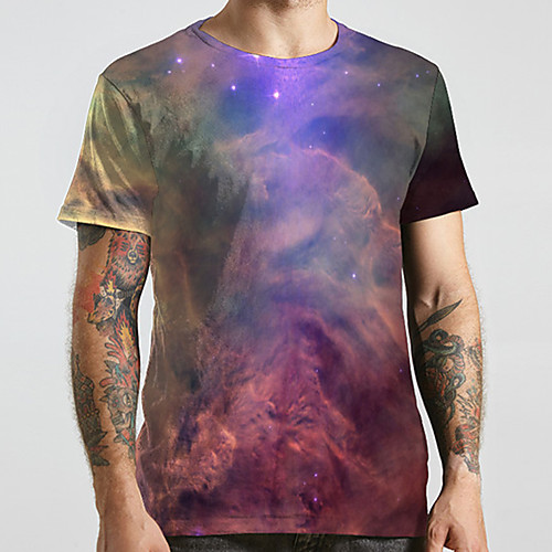 Men's Unisex Tee T shirt 3D Print Galaxy Graphic Prints Plus Size Print Short Sleeve Casual Tops Basic Designer Big and Tall Purple
Men's Unisex Tee T shirt 3D Print Galaxy Graphic Prints Plus Size Print Short Sleeve Casual Tops Basic Designer Big and Tall Purple