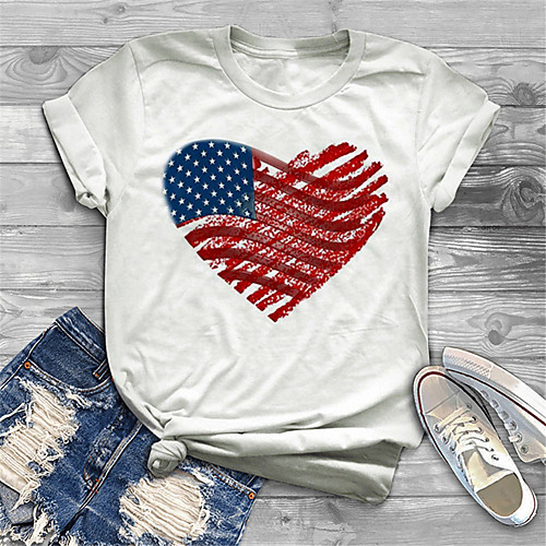 Women's Plus Size Tops T shirt Graphic Flag Print Short Sleeve Crewneck Basic White Big Size XL XXL 3XL 4XL 5XL / Holiday
Women's Plus Size Tops T shirt Graphic Flag Print Short Sleeve Crewneck Basic White Big Size XL XXL 3XL 4XL 5XL / Holiday