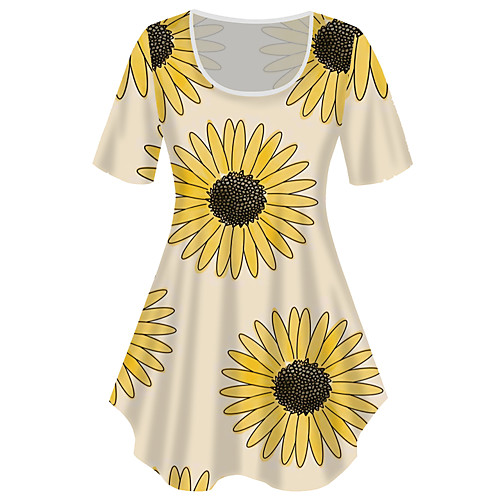 Women's Plus Size Tops T shirt Graphic Sunflower Print Short Sleeve Crewneck Basic Yellow Big Size XL XXL 3XL 4XL 5XL
Women's Plus Size Tops T shirt Graphic Sunflower Print Short Sleeve Crewneck Basic Yellow Big Size XL XXL 3XL 4XL 5XL