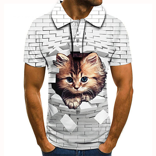 Men's Golf Shirt Tennis Shirt 3D Print Cat Animal Button-Down Short Sleeve Street Tops Casual Fashion Cool White / Sports
Men's Golf Shirt Tennis Shirt 3D Print Cat Animal Button-Down Short Sleeve Street Tops Casual Fashion Cool White / Sports