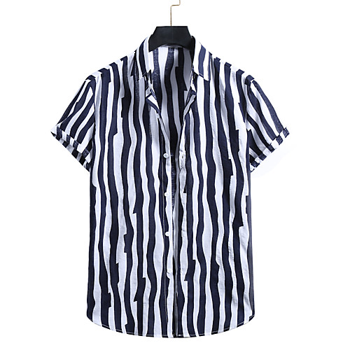 Men's Shirt Other Prints Striped Print Short Sleeve Casual Tops Hawaiian Button Down Collar Khaki White
Men's Shirt Other Prints Striped Print Short Sleeve Casual Tops Hawaiian Button Down Collar Khaki White