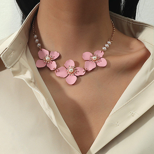 Women's Choker Necklace Necklace Classic Flower Shape Simple European Sweet Imitation Pearl Alloy Blushing Pink 40-50 cm Necklace Jewelry 1pc For Party Evening Street Prom Birthday Party Festival
Women's Choker Necklace Necklace Classic Flower Shape Simple European Sweet Imitation Pearl Alloy Blushing Pink 40-50 cm Necklace Jewelry 1pc For Party Evening Street Prom Birthday Party Festival