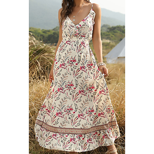 Women's Strap Dress Maxi long Dress Purple Yellow Green Light Green Beige Sleeveless Floral Ruffle Print Summer V Neck Elegant Casual 2021 S M L XL
Women's Strap Dress Maxi long Dress Purple Yellow Green Light Green Beige Sleeveless Floral Ruffle Print Summer V Neck Elegant Casual 2021 S M L XL