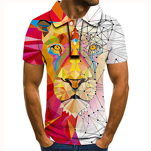Men's Golf Shirt 3D Print Graphic Prints Lion Animal Button-Down Short Sleeve Street Tops Casual Fashion Cool Rainbow / Sports
Men's Golf Shirt 3D Print Graphic Prints Lion Animal Button-Down Short Sleeve Street Tops Casual Fashion Cool Rainbow / Sports