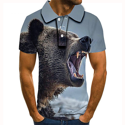 Men's Golf Shirt Tennis Shirt 3D Print Bear Animal Button-Down Short Sleeve Street Tops Casual Fashion Cool Blue / Sports
Men's Golf Shirt Tennis Shirt 3D Print Bear Animal Button-Down Short Sleeve Street Tops Casual Fashion Cool Blue / Sports