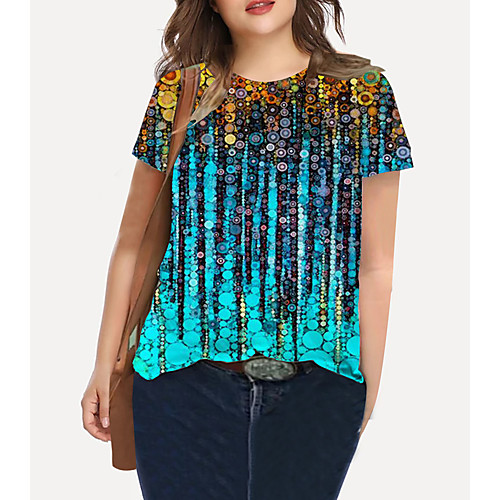 Women's Plus Size Tops T shirt Polka Dot Color Gradient Graphic Print Short Sleeve Crewneck Basic Blue Big Size XL XXL 3XL 4XL 5XL / Holiday / Going out
Women's Plus Size Tops T shirt Polka Dot Color Gradient Graphic Print Short Sleeve Crewneck Basic Blue Big Size XL XXL 3XL 4XL 5XL / Holiday / Going out