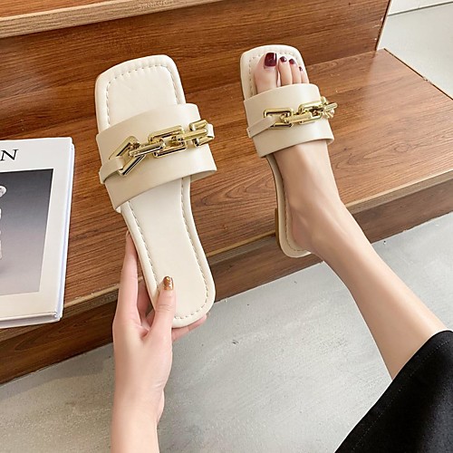 Women's Sandals Outdoor Slippers Flat Heel Square Toe PU Solid Colored Black Blue Beige
Women's Sandals Outdoor Slippers Flat Heel Square Toe PU Solid Colored Black Blue Beige