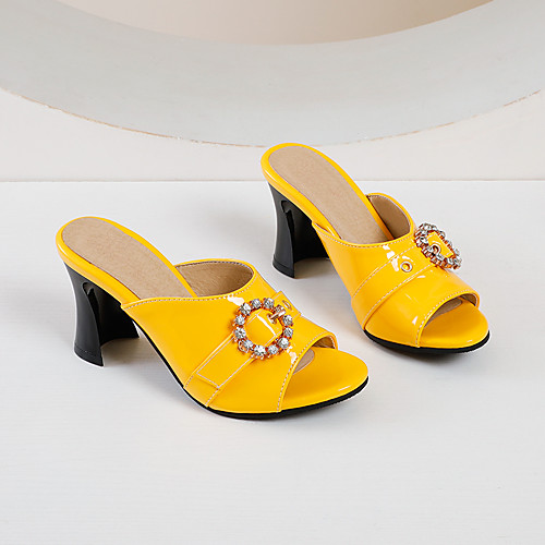 Women's Sandals Heeled Mules Chunky Heel Open Toe PU Sparkling Glitter Solid Colored White Yellow Red
Women's Sandals Heeled Mules Chunky Heel Open Toe PU Sparkling Glitter Solid Colored White Yellow Red