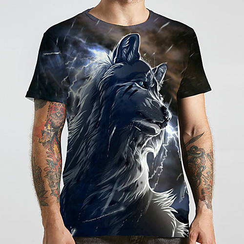 Men's Unisex Tee T shirt Shirt 3D Print Graphic Prints Wolf Plus Size Print Short Sleeve Casual Tops Basic Designer Big and Tall Round Neck Black / Summer
Men's Unisex Tee T shirt Shirt 3D Print Graphic Prints Wolf Plus Size Print Short Sleeve Casual Tops Basic Designer Big and Tall Round Neck Black / Summer