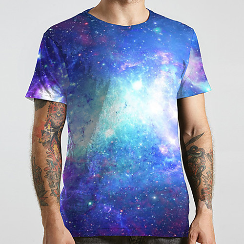 Men's Unisex Tee T shirt 3D Print Galaxy Graphic Prints Plus Size Print Short Sleeve Casual Tops Basic Designer Big and Tall Blue
Men's Unisex Tee T shirt 3D Print Galaxy Graphic Prints Plus Size Print Short Sleeve Casual Tops Basic Designer Big and Tall Blue