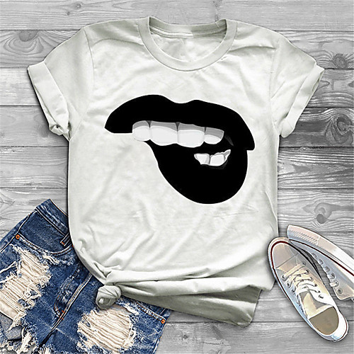 Women's Plus Size Tops T shirt Graphic Mouth Print Short Sleeve Crewneck Basic White Big Size XL XXL 3XL 4XL 5XL / Holiday
Women's Plus Size Tops T shirt Graphic Mouth Print Short Sleeve Crewneck Basic White Big Size XL XXL 3XL 4XL 5XL / Holiday